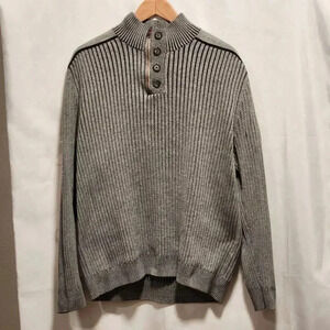 INC International Concepts Men's Size XL Ribbed Gray/Black Sweater‎ 1/4 Zip